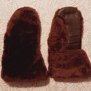 Vintage Faux Fur Mittens